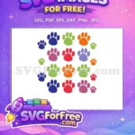 Free Colorful Paw Prints Free PAW Patrol Cartoon Free SVG - Instant Download