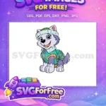 Free Smiling Everest Free Winter Outfit Paw Patrol Free SVG - Instant Download