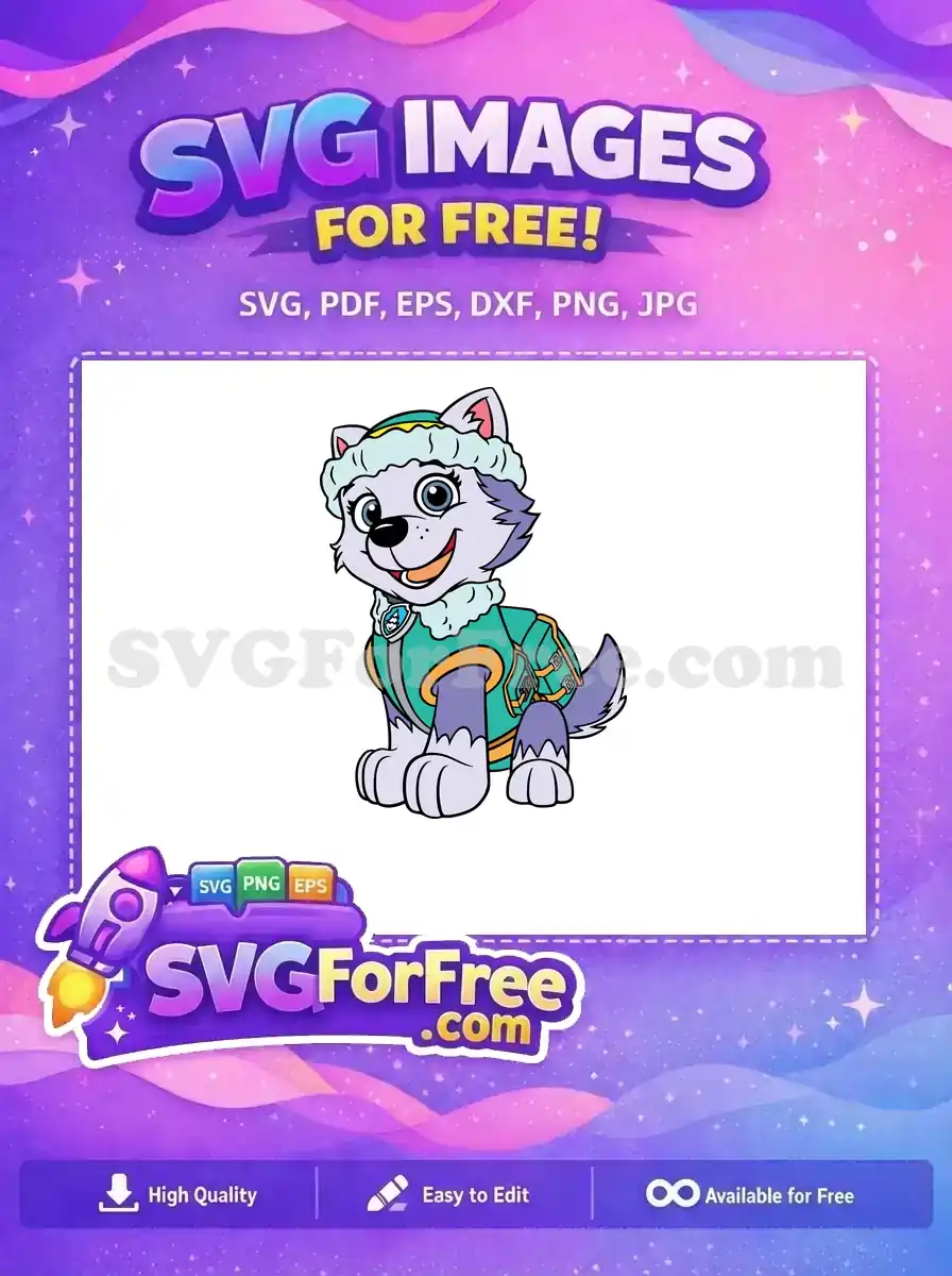 Free Smiling Everest Free Winter Outfit Paw Patrol Free SVG
