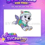 Free Leaping Everest Free Teal Hat PAW Patrol Cartoon Free SVG - Instant Download