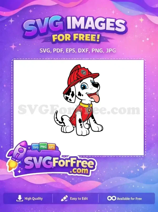 Free Marshall Puppy Free Dalmatian Smiling Paw Patrol Free SVG