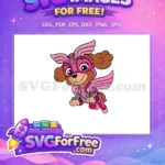 Free Skye Superhero Pink Free Paw Patrol Cartoon Free SVG - Instant Download