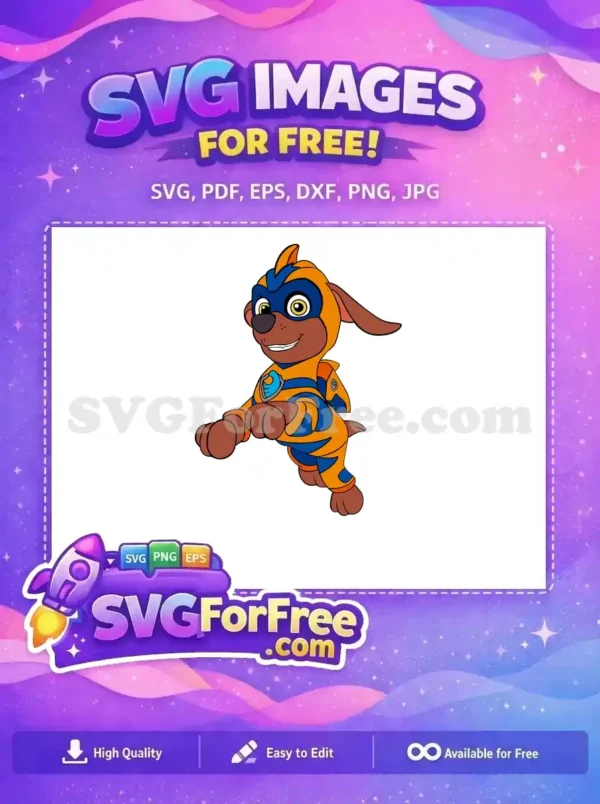 Free Smiling Zuma Free Orange Outfit Paw Patrol Free SVG