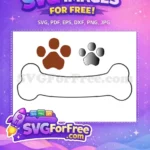 Free Brown Paw Print Free Bone Design PAW Patrol Free SVG - Instant Download