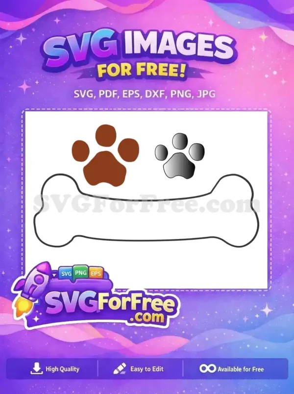 Free Brown Paw Print Free Bone Design PAW Patrol Free SVG