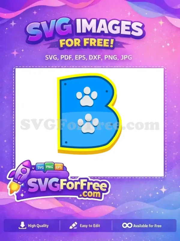 Free Blue Letter B Free Paw Prints PAW Patrol Free SVG 2
