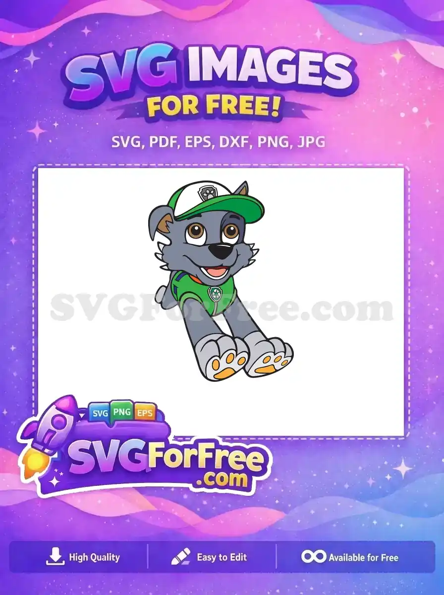 Free Rocky Smiling Free Green Vest Paw Patrol Free SVG