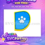 Free Blue Badge Free Paw Print PAW Patrol Free SVG 1 - Instant Download