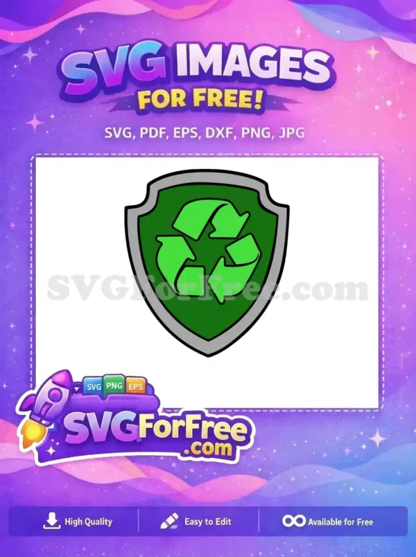 Free Rocky Recycling Symbol Free Green Pup Tag PAW Patrol Free SVG
