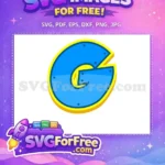 Free Paw Patrol Letter G Free Blue and Yellow Initial Free SVG - Instant Download