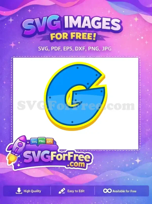 Free Paw Patrol Letter G Free Blue and Yellow Initial Free SVG