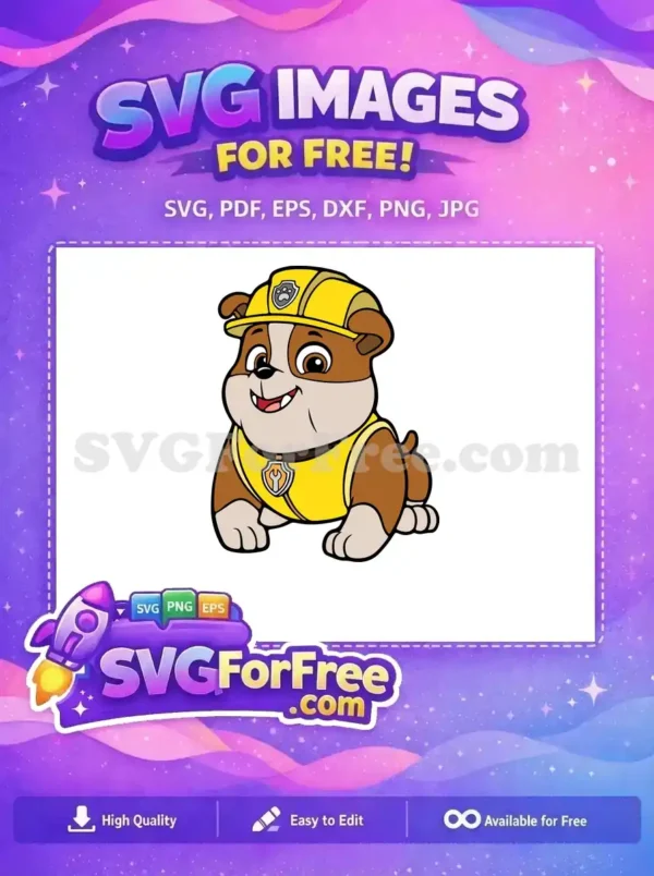 Free Rubble Smiling Free Construction Gear PAW Patrol Free SVG Free Rubble Smiling Free Construction Gear PAW Patrol Free SVG