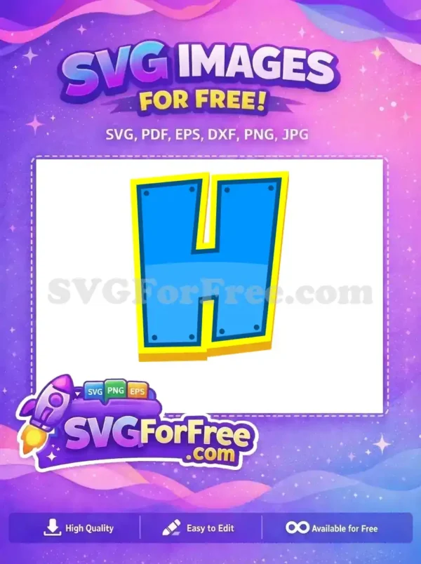 Free Blue Letter H Free Paw Patrol Initial Free SVG