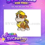 Free Rubble Smiling Free Construction Outfit PAW Patrol Free SVG - Instant Download