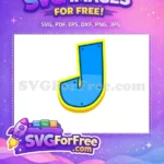 Free Letter J Blue Free Yellow Border PAW Patrol Free SVG - Instant Download