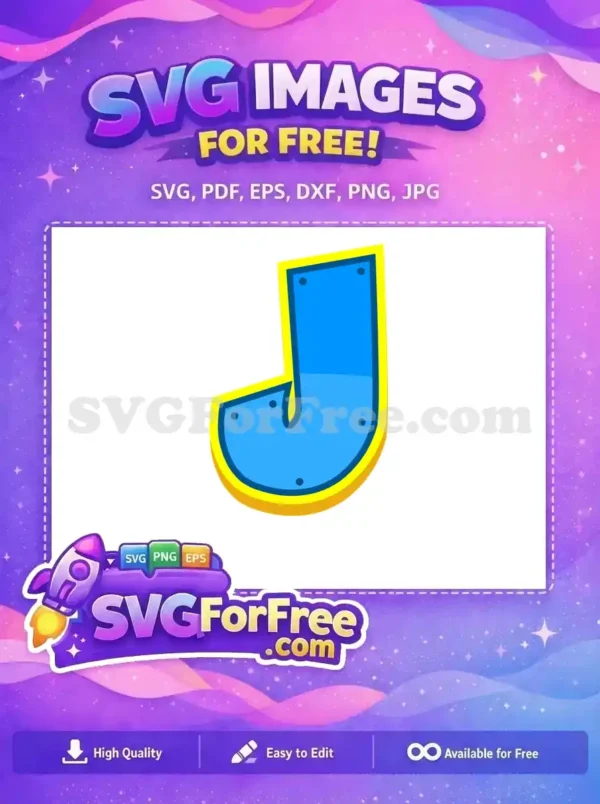 Free Letter J Blue Free Yellow Border PAW Patrol Free SVG