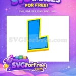 Free Blue Letter L Free Yellow Outline Paw Patrol Free SVG - Instant Download