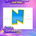 Free Blue Letter N Free Yellow Trim PAW Patrol Free SVG - Instant Download