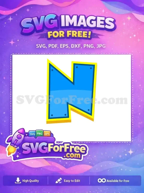 Free Blue Letter N Free Yellow Trim PAW Patrol Free SVG