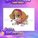 Free Pink Goggles Free Smiling Skye Paw Patrol Free SVG - Instant Download