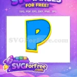 Free Letter P Free Blue PAW Patrol Free SVG - Instant Download
