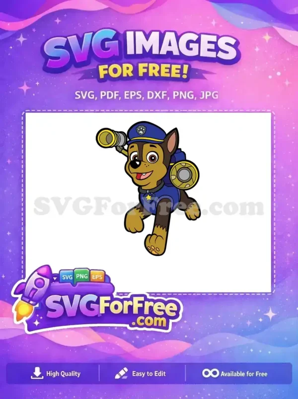 Free Excited Chase Free Binoculars PAW Patrol Free SVG