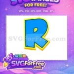 Free Blue Letter R Free Yellow Outline Paw Patrol Free SVG - Instant Download