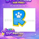 Free Ryder Paw Patrol Initial R Free Blue Yellow Paw Free SVG - Instant Download