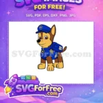 Free Smiling Chase Free Police Uniform Paw Patrol Free SVG - Instant Download