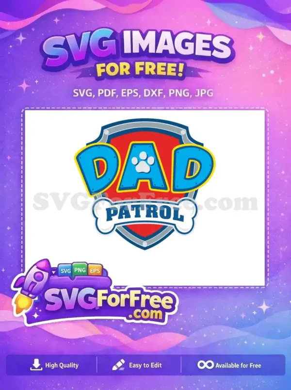 Free Dad Paw Patrol Badge Free Bone Symbol Movie Free SVG