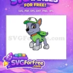 Free Rocky Smiling Face Free Green Vest PAW Patrol Free SVG - Instant Download