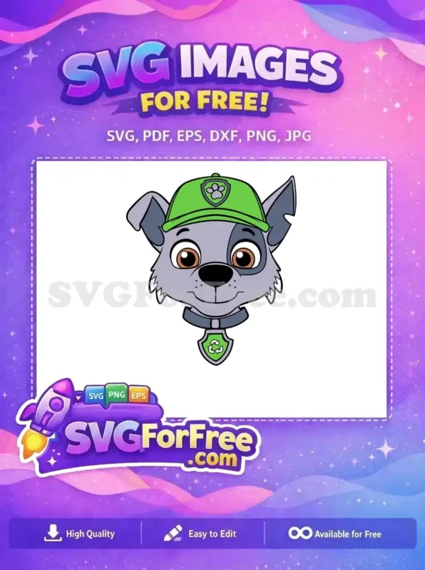 Free Smiling Rocky Free Green Hat Paw Patrol Free SVG