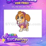 Free Smiling Skye Free Purple Vest PAW Patrol Free SVG - Instant Download