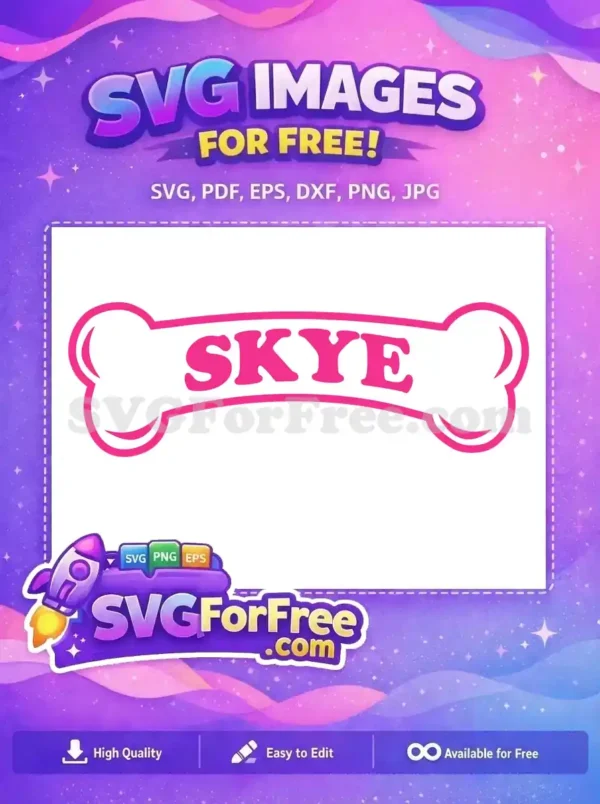Free Skye Pink Bone Free Paw Patrol Cartoon Free SVG