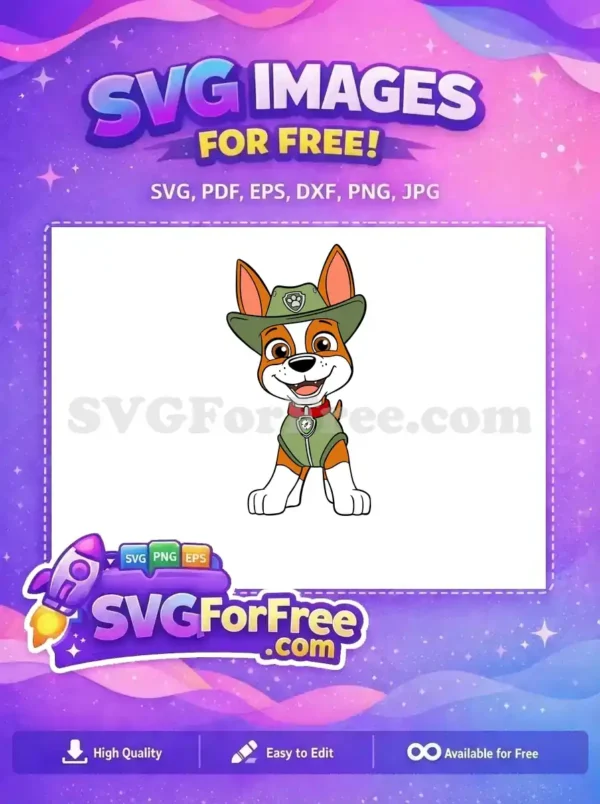 Free Smiling Tracker Pup Free Adventure Outfit Paw Patrol Free SVG