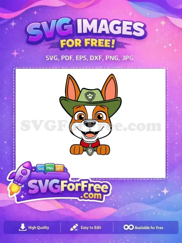 Free Smiling Puppy Free Scout Hat PAW Patrol Free SVG