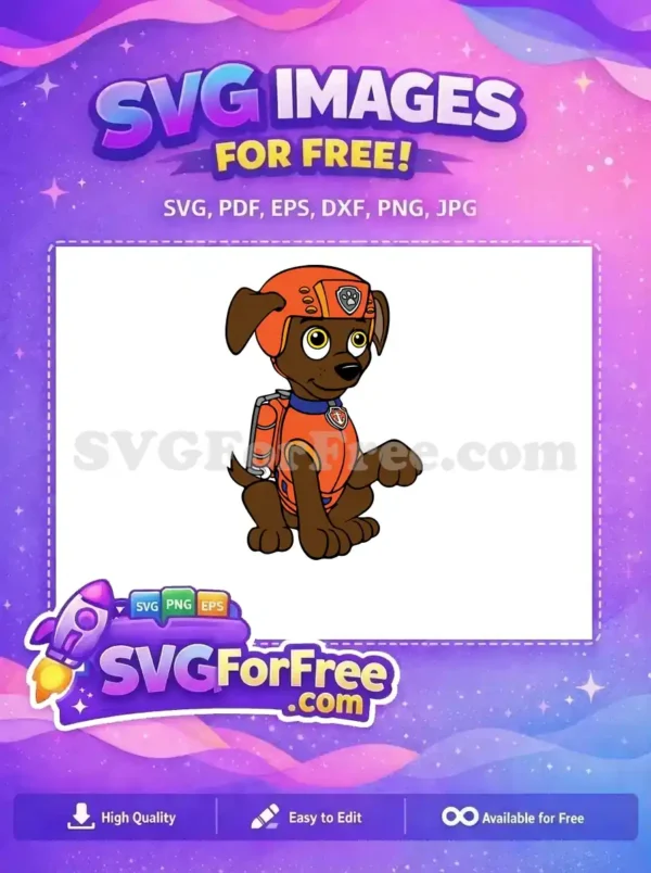 Free Zuma Smiling Free Orange Suit PAW Patrol Free SVG