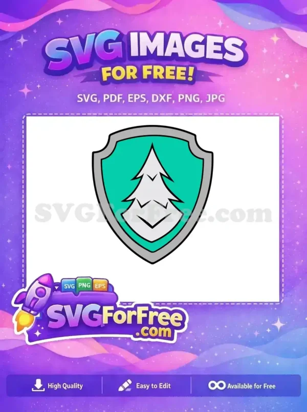 Free Evergreen Tree Badge Free PAW Patrol Cartoon Free SVG