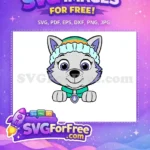 Free Cartoon Everest Close-up Free Winter Outfit PAW Patrol Free SVG - Instant Download