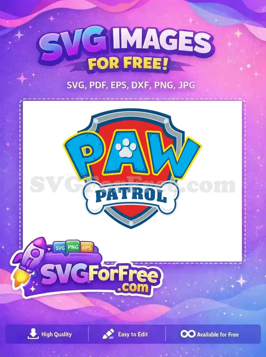 Free Blue PAW Patrol Free Cartoon Logo Free SVG