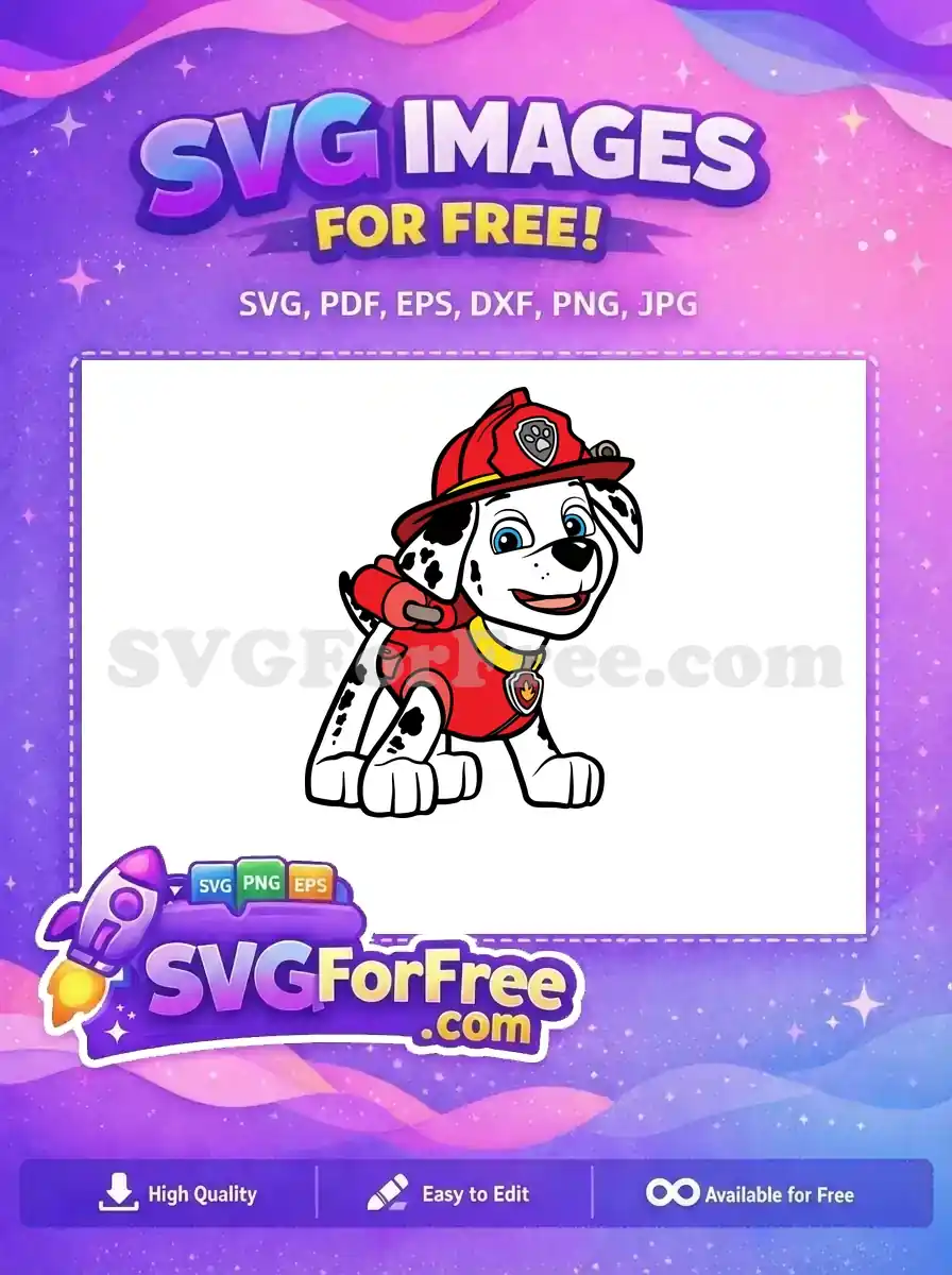 Free Dalmatian Puppy Free Firefighter Outfit PAW Patrol Free SVG
