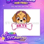 Free Skye Pink Goggles Free Cartoon Face Paw Patrol Free SVG - Instant Download