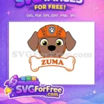 Free Orange Helmet Free Zuma Bone PAW Patrol Free SVG - Instant Download