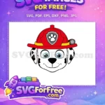 Free Red Helmet Free Blue Eyes PAW Patrol Free SVG - Instant Download