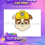 Free Rubble Smiling Face Free Yellow Hat Paw Patrol Free SVG - Instant Download
