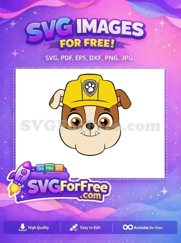 Free Rubble Smiling Face Free Yellow Hat Paw Patrol Free SVG Free Rubble Smiling Face Free Yellow Hat Paw Patrol Free SVG