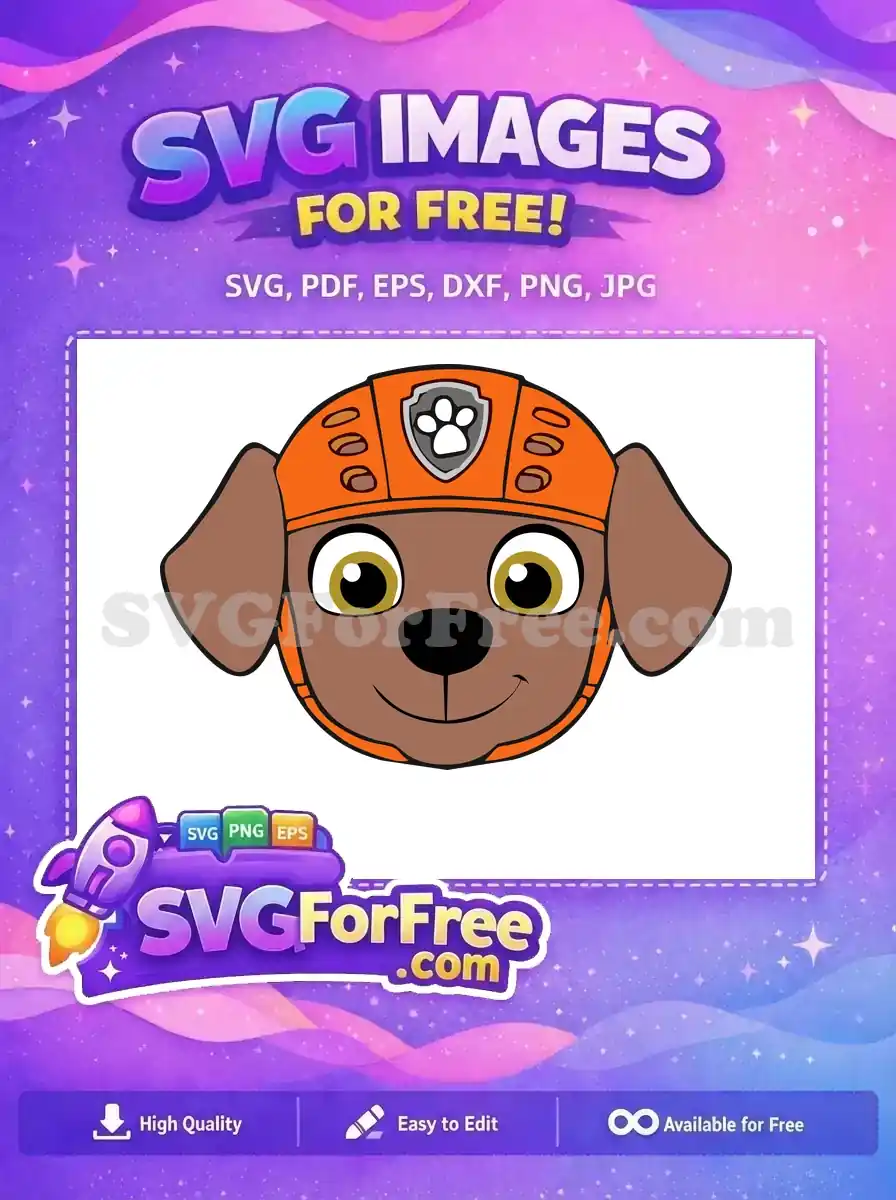 Free Pup Orange Helmet Free Rubble Paw Patrol Free SVG