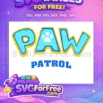 Free Sky Blue Paw Free Patrol Letters Movie Free SVG - Instant Download