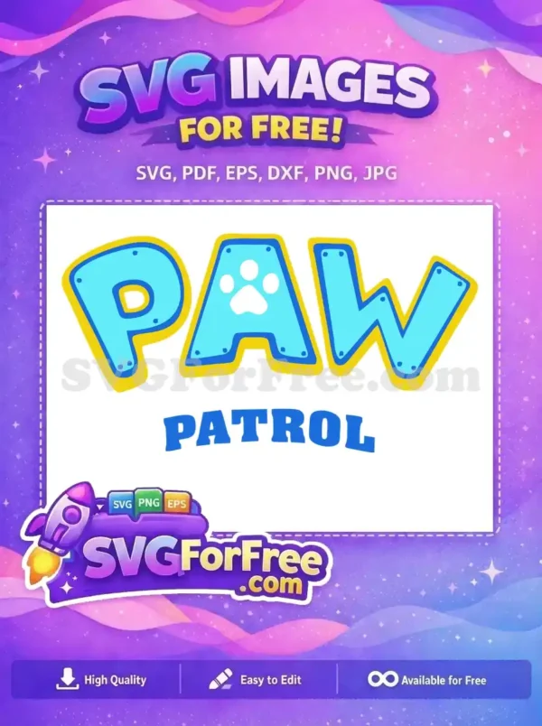 Free Sky Blue Paw Free Patrol Letters Movie Free SVG