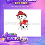 Free Smiling Marshall Dalmatian Free Red Fireman Uniform PAW Patrol Free SVG - Instant Download
